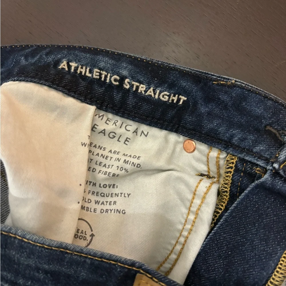 American Eagle Outfitters Men's Dark Blue Straight Jeans - Picture 5 of 8